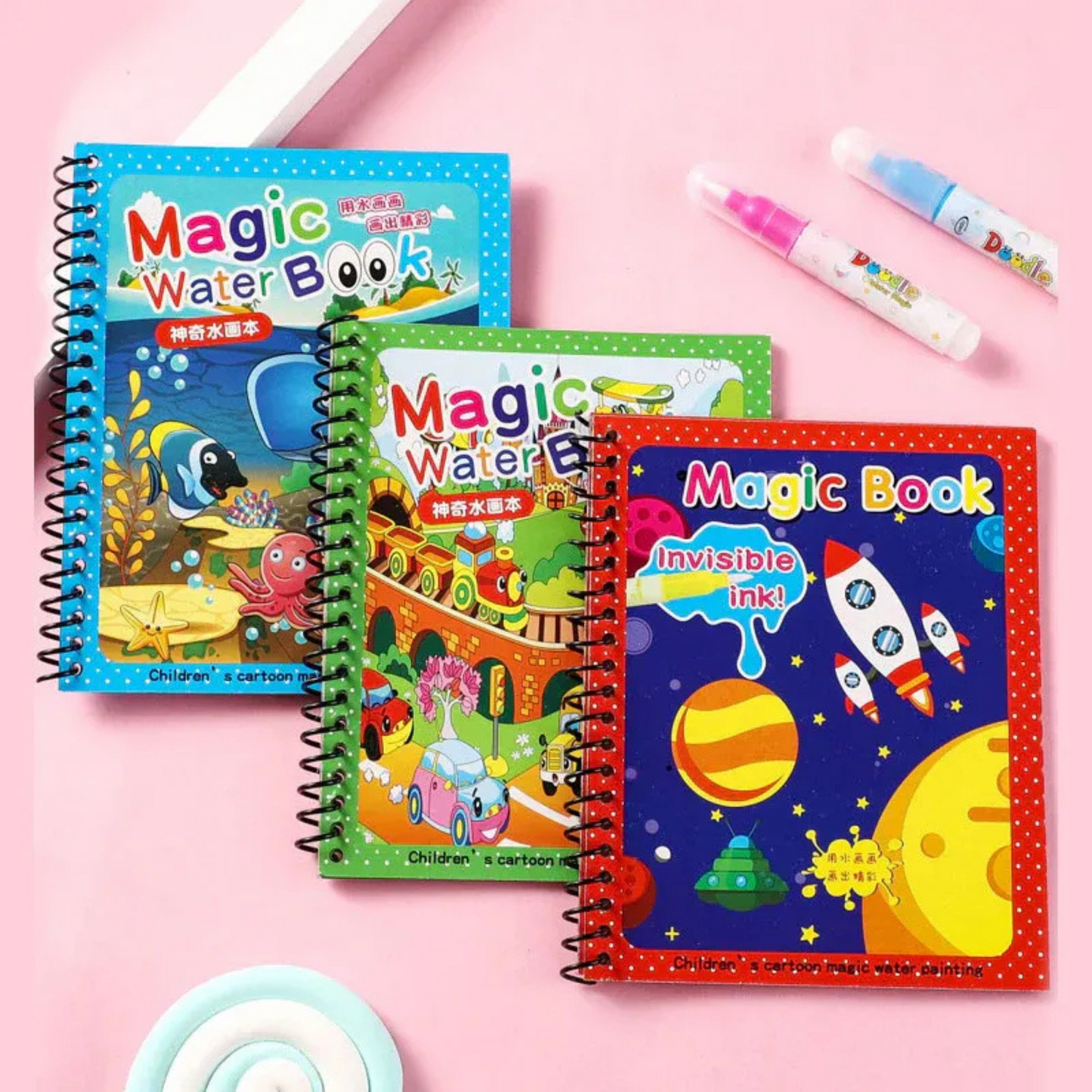 Magic Water Drawing Coloring Book (Set of two)