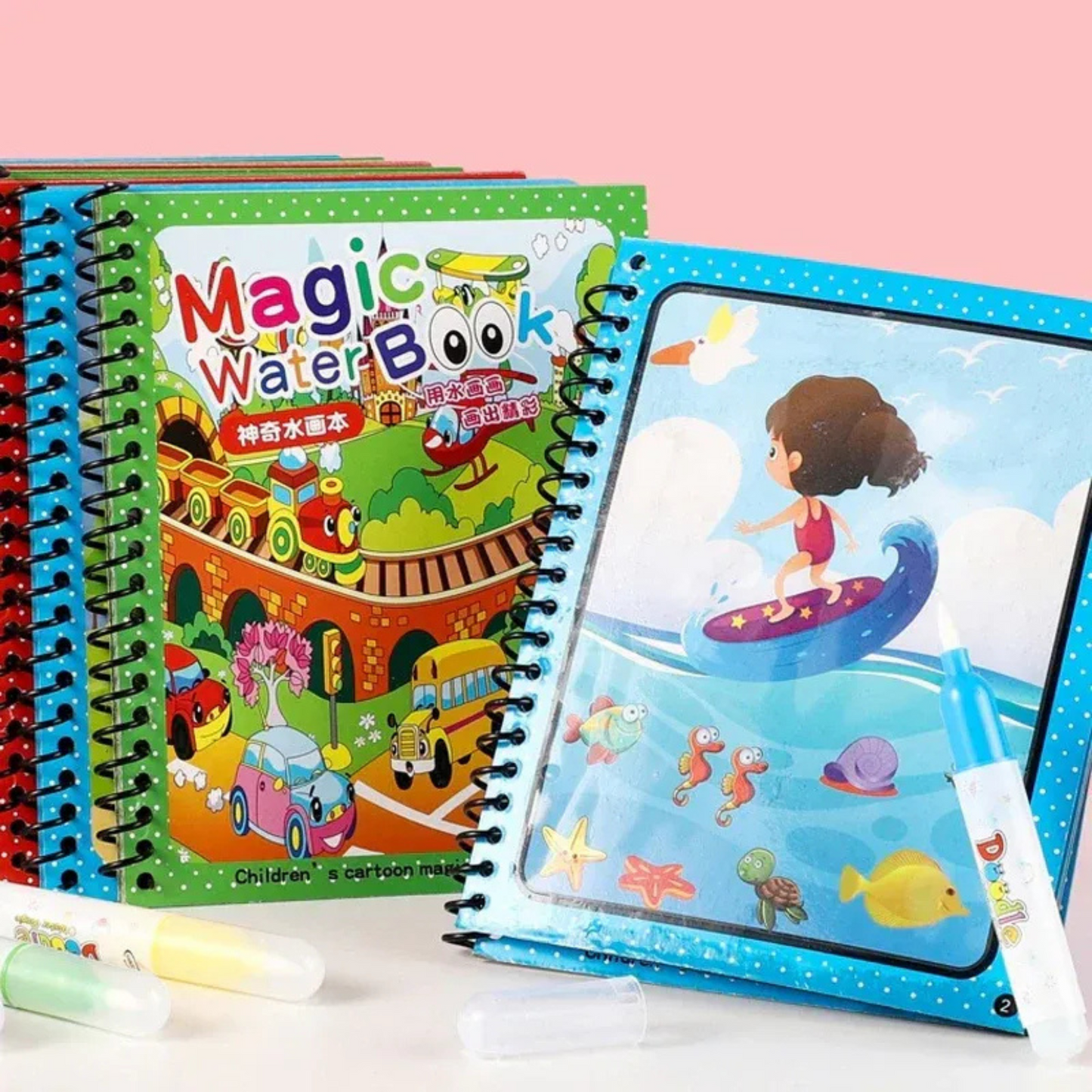 Magic Water Drawing Coloring Book (Set of two)