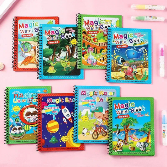 Magic Water Drawing Coloring Book (Set of two)