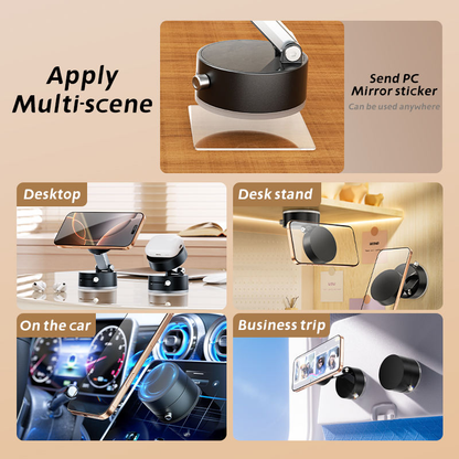 360° Rotatable Magnetic & Suction Cup Mobile Stand | Car, Desk & Travel Phone Holder